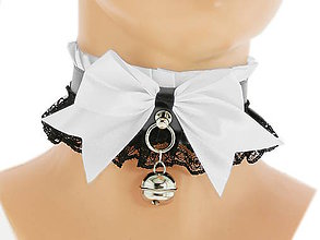 Iné doplnky - Obojok čipkový, gothic lolita, kawaii, gothic pastel, kitten play collar, BDSM, petplay collar  6H - 7679982_