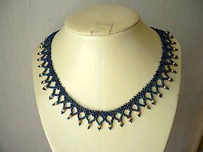 Náhrdelníky - Modrý plesový náhrdelník - chir. ocel - 7680124_