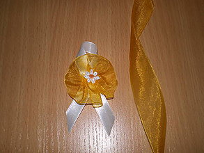 Svadobné pierka - svadobné pierko bielo-oranžové V. - 7680099_