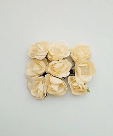 Papier - papierové kvety smotanové 2,5 cm - 7679747_