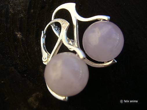 Náušnice - Ruženín v strieborných háčikoch - 7684473_