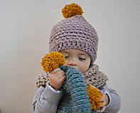 Detské čiapky - Mini...staroružová - 7683616_