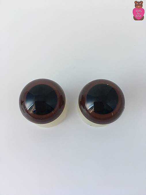 Komponenty - Bezpečnostné oči (pár)- hnedé 20mm - 7689695_