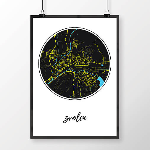 Grafika - ZVOLEN, okrúhly, čierny - 7692036_