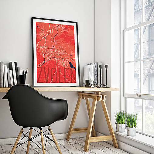 Grafika - ZVOLEN, elegantný, červený - 7692128_