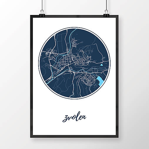 Grafika - ZVOLEN, okrúhly, tmavomodrý - 7692156_