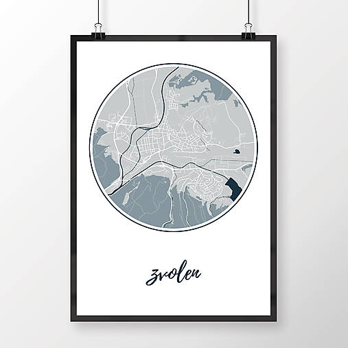 Grafika - ZVOLEN, okrúhly, svetlomodrý - 7692226_