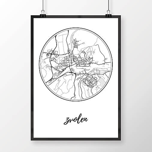 Grafika - ZVOLEN, okrúhly, biely - 7692253_