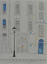 Kresby - Street, akvarel, perokresba na kartóne - 7693902_