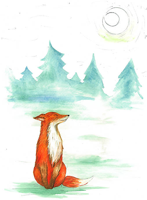 Kresby - In the forest I, aquarelle - 7692216_