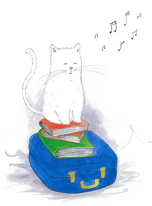 Kresby - Listen a music, akvarel, kresba - 7692412_