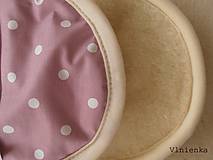 Detský textil - Podložka do autosedačky 0-13kg MERINO BODKA ružová - 7698182_