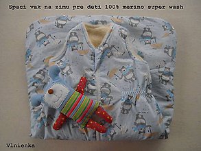 Detský textil - Spaci vak na zimu pre deti 100% Merino Top s kašmírom MACKO - 7695282_