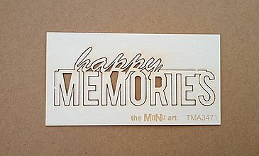 Papier - nápis z lepenky happy memories - 7695362_