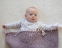Detský textil - Pletená deka pre deti ... starofialová so strapcami °°° SKLADOM - 7704217_