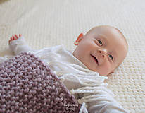 Detský textil - Pletená deka pre deti ... starofialová so strapcami °°° SKLADOM - 7704220_