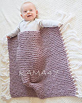 Detský textil - Pletená deka pre deti ... starofialová so strapcami °°° SKLADOM - 7704224_