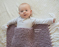 Detský textil - Pletená deka pre deti ... starofialová so strapcami °°° SKLADOM - 7704228_