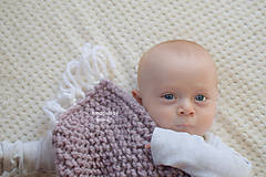 Detský textil - Pletená deka pre deti ... starofialová so strapcami °°° SKLADOM - 7704271_