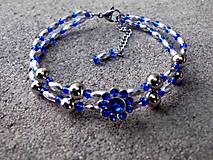 Sady šperkov - sada - náušnice, náhrdelník a náramok - kráľovská modrá - 7704125_