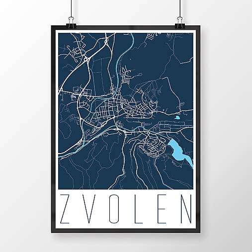 Grafika - ZVOLEN, moderný, tmavomodrý - 7704290_