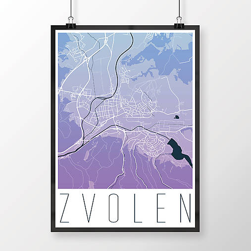 Grafika - ZVOLEN, moderný, modro-fialový - 7704292_