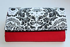 Peňaženky - Peňaženka čierno-biela...červená - 7710494_