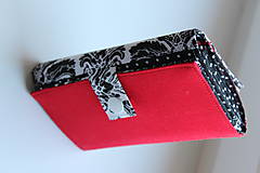 Peňaženky - Peňaženka čierno-biela...červená - 7710495_