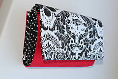 Peňaženky - Peňaženka čierno-biela...červená - 7710496_