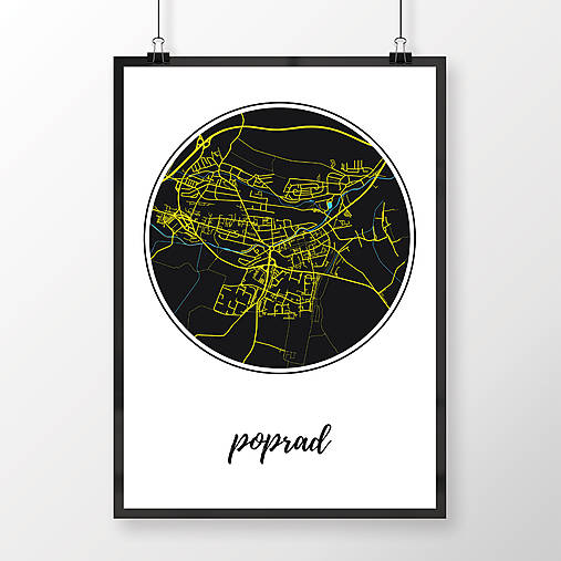 Grafika - POPRAD, okrúhly, čierny - 7718224_