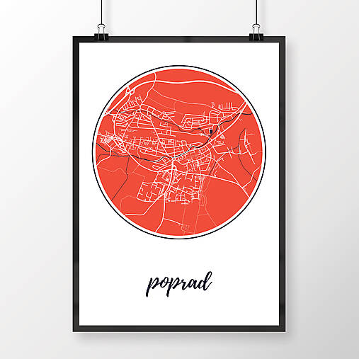 Grafika - POPRAD, okrúhly, červený - 7718237_