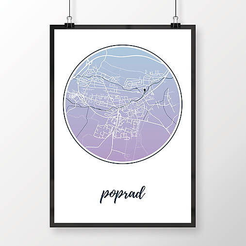 Grafika - POPRAD, okrúhly, modro-fialový - 7718264_
