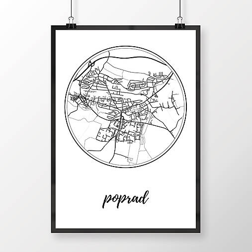 Grafika - POPRAD, okrúhly, biely - 7718286_