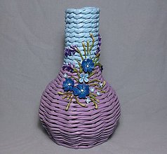 Dekorácie - Fialovobelasá dekoračná váza - 7726406_