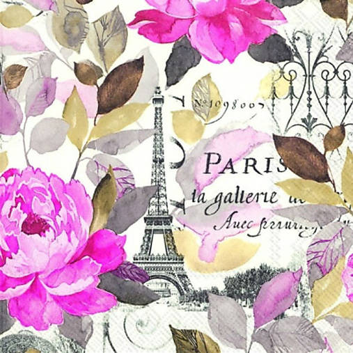  - Servítka "Jardin Paris pink", ihneď - 7726305_