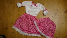 Detské oblečenie - Dievčenský folklórny odev - malinová (folk dievčenský) - 7730356_