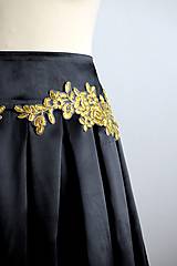 Sukne - slávnostná sukňa so zlatou čipkou - 7729469_