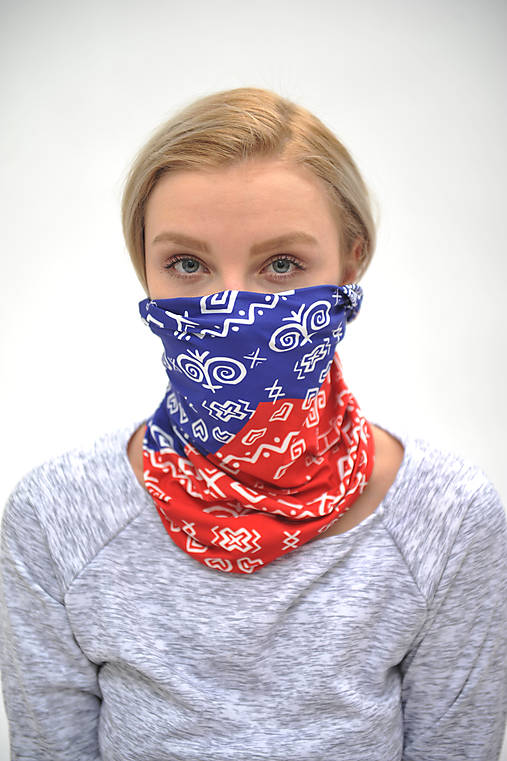 Čiapky, čelenky, klobúky - Tricolora čičmanka - dvojvrstvová čiapka, čelenka, nákrčník - 7728081_