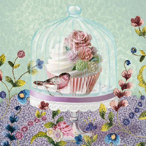  - Servítka "Cupcake in glass" - 7730119_