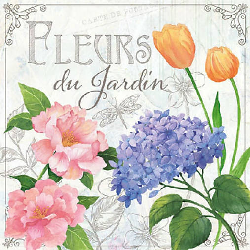  - Servítka "Fleurs de jardin" - 7730169_