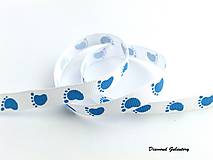 Galantéria - Rypsová stuha 10 mm - nožičky modré - 7735818_