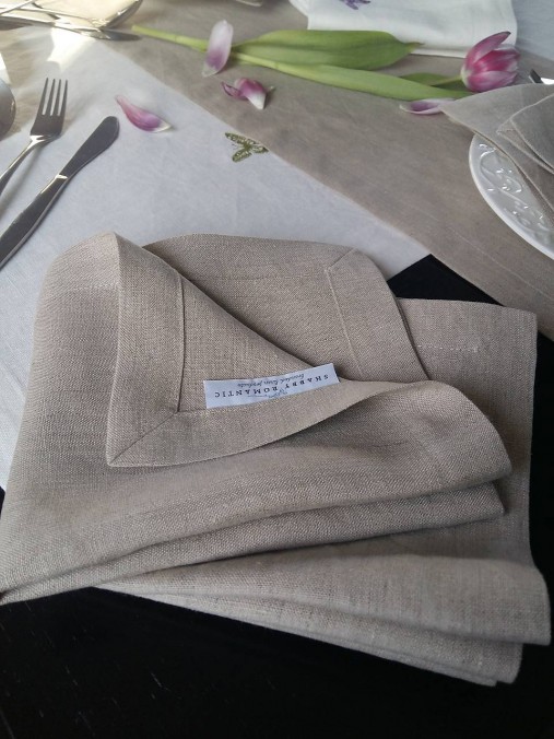 Úžitkový textil - Ľanový obrúsok Innocence - 7731796_