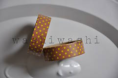 Papier - washi paska zlto hneda bodka - 7740362_