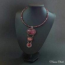 Náhrdelníky - Geneviéve - šitý náhrdelník, Swarovski, sklo - 7738814_