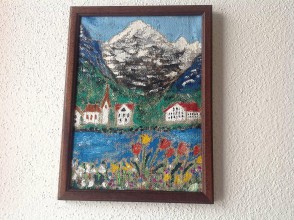 Dekorácie - Tirolska dedinka na jar - 7736474_