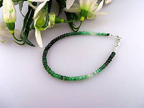 Náramky - smaragdový náramok - brúsený smaragd náramok - 7738127_
