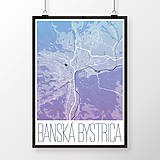 Grafika - BANSKÁ BYSTRICA, moderná, modro-fialová - 7739391_