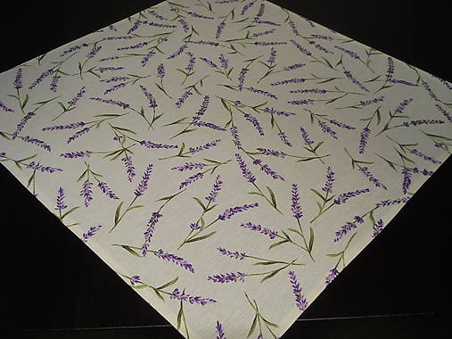Úžitkový textil - Obrus - Levanduľa na smotanovom podklade - 7742584_