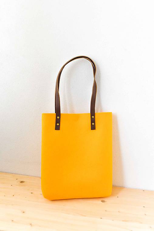 Kabelky - Urban... yellow... Felt & Leather... & Magnetic Closure - 7743949_