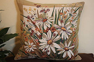 Úžitkový textil - Velký polštář - Bílé květy - 7743695_
